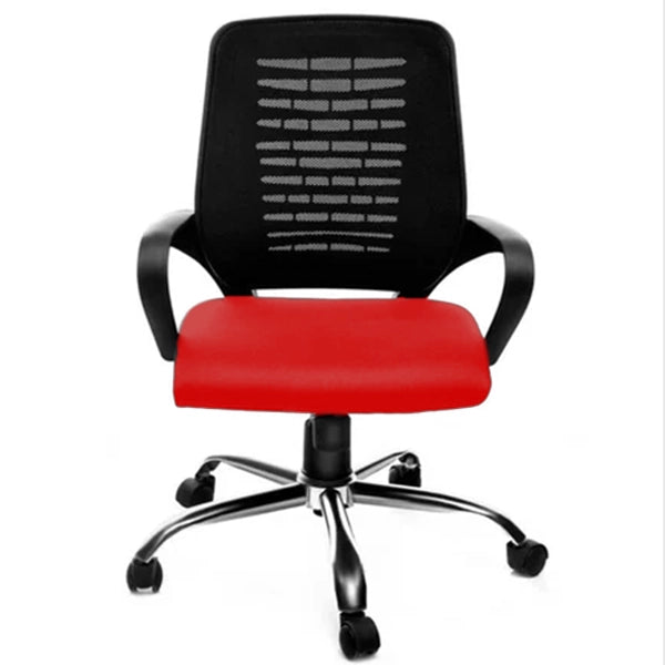 Hunky Mesh Medium Back Ergonomic Office Employee Chair with Armrest and Chrome Base