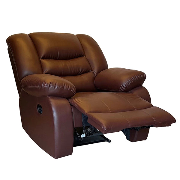 Hunky Faux Leather Soft Cushioned manual Recliner Sofa