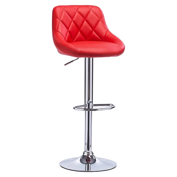 Hunky Leatherette Zig Zag Pattern Bar Stool With Height Adjustment