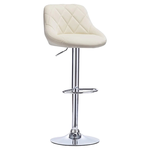 Hunky Leatherette Zig Zag Pattern Bar Stool With Height Adjustment