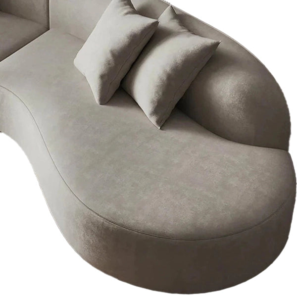 Hunky Premium Suede Fabric Curved Sofa Set with Stainless Steel legs
