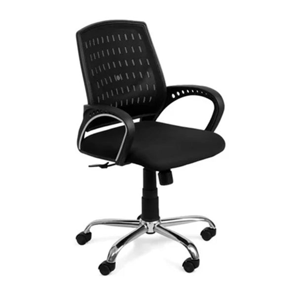 Hunky Mesh Medium Back Ergonomic Office Employee Chair with Armrest and Chrome Base