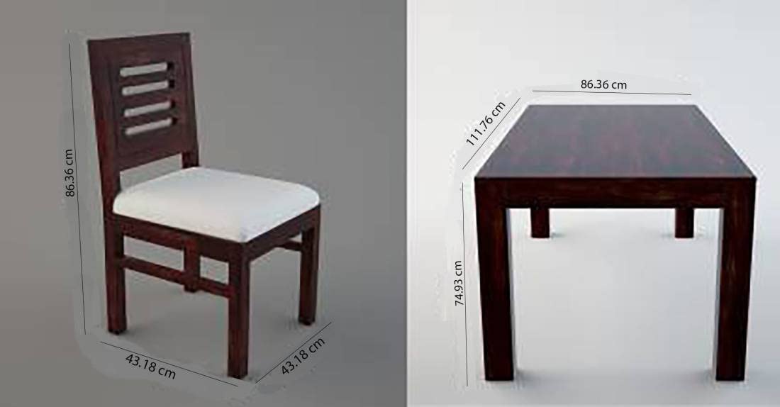 Hunky Luxora 4 - Seater Sheesham Wood Dining Table Set