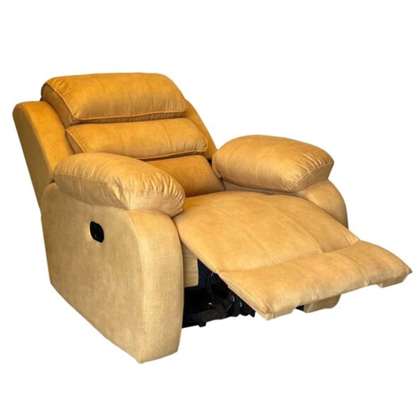 Hunky Linen Blend Fabric Manual Recliner Sofa with Cushioned Backrest