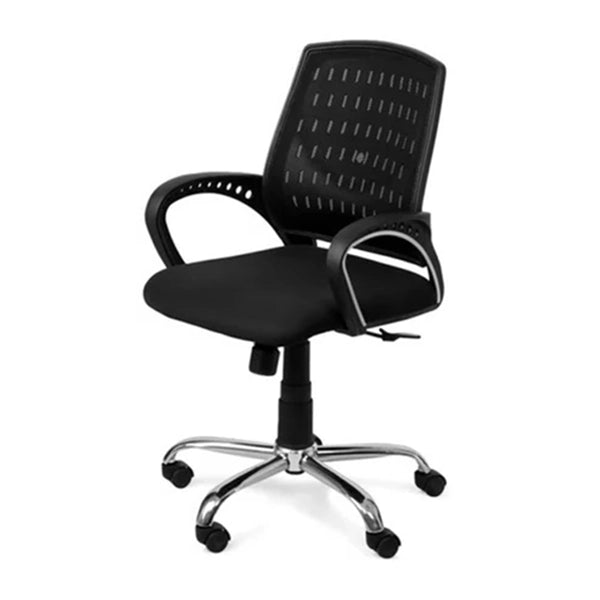 Hunky Mesh Medium Back Ergonomic Office Employee Chair with Armrest and Chrome Base
