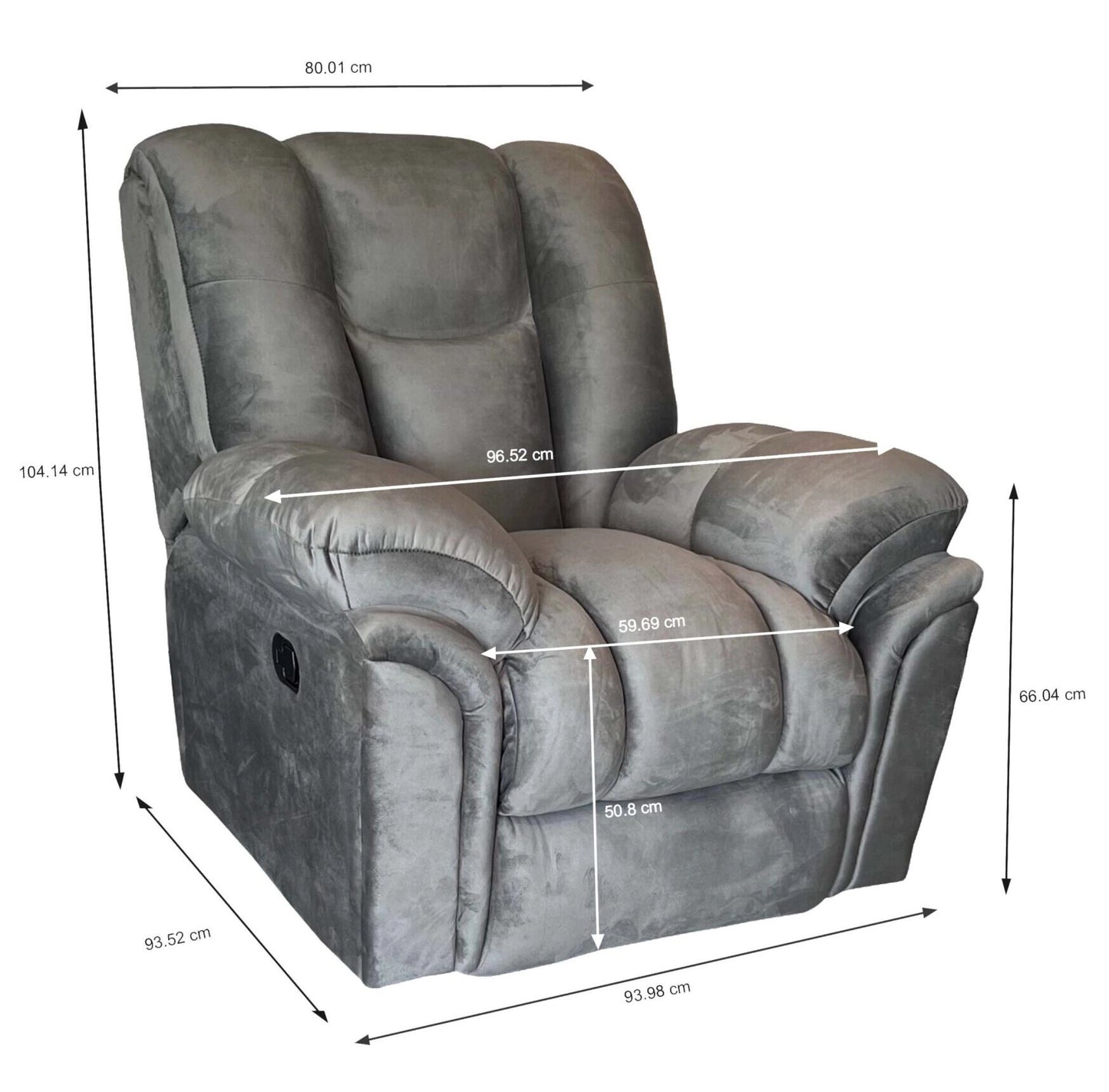 Hunky Fabric Manual Recliner ( Finish Colour - Grey , DIY( Do-It-Yourself) )