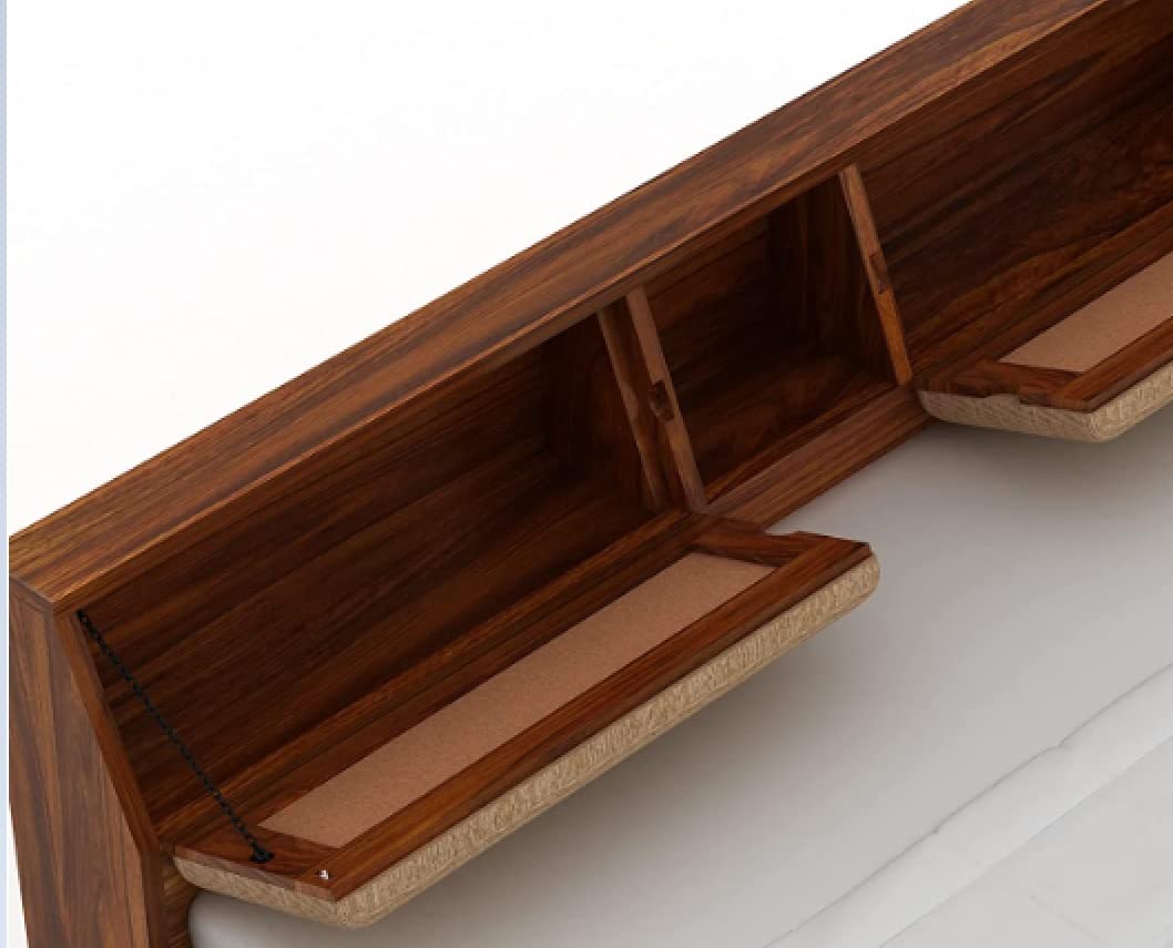 Hunky Sheesham Wood King Size Storage Bed – Wooden Double Bed for Bedroom & Living Room