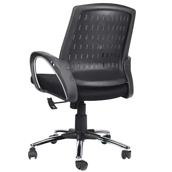 Hunky Mesh Medium Back Ergonomic Office Employee Chair with Armrest and Chrome Base