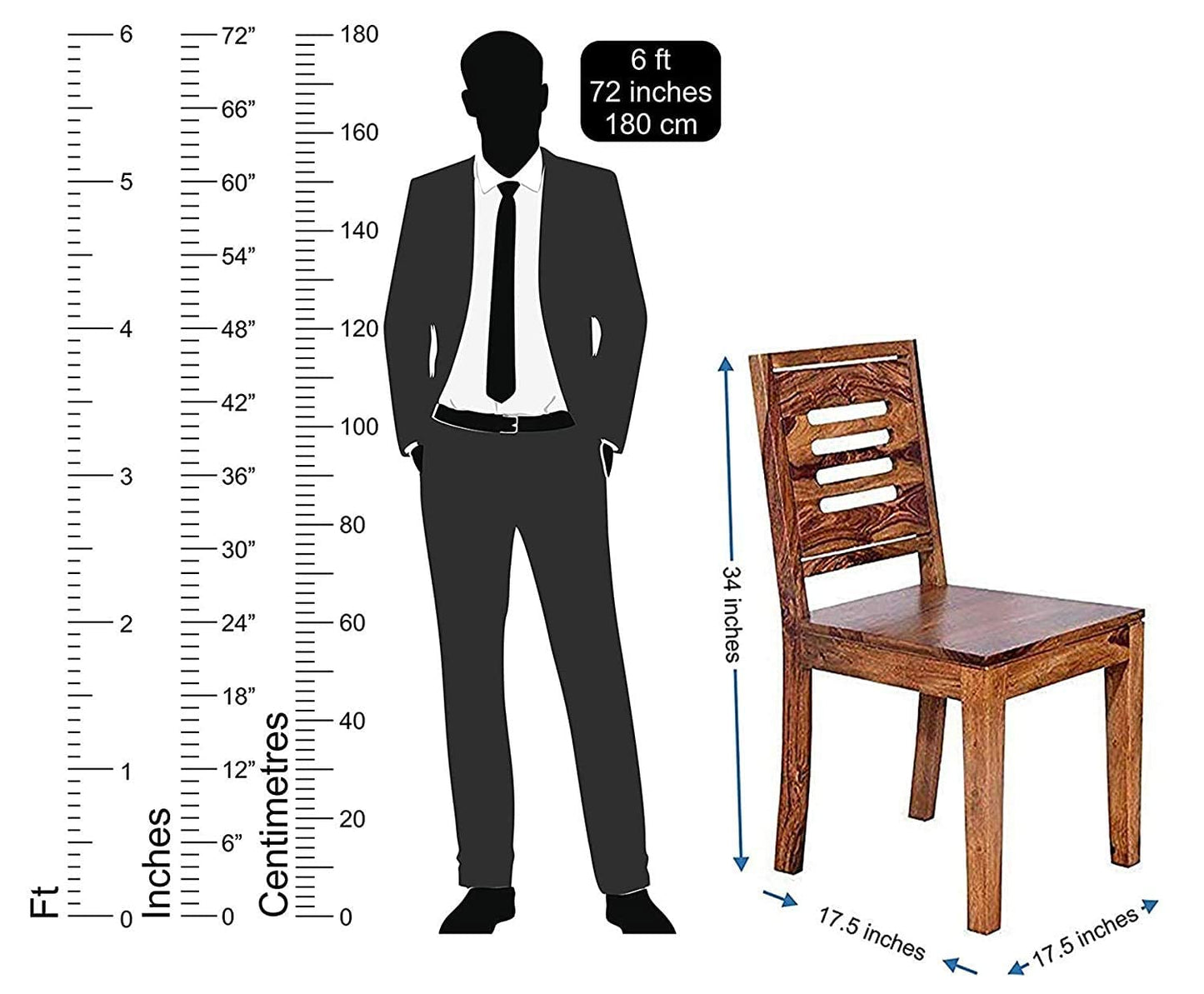 Hunky Monarch Premium 6 - Seater Sheesham Wood Dining Table Set (Premium Natural Finish)