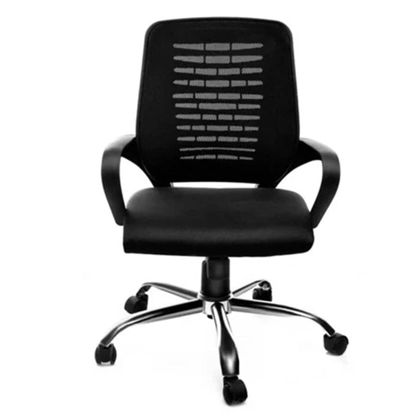 Hunky Mesh Medium Back Ergonomic Office Employee Chair with Armrest and Chrome Base