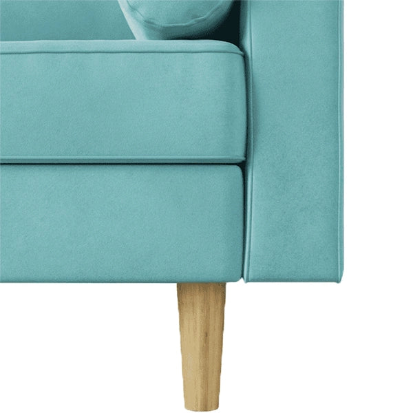 Hunky Modern Luxurious Suede Fabric Sofa Set with Wooden Legs