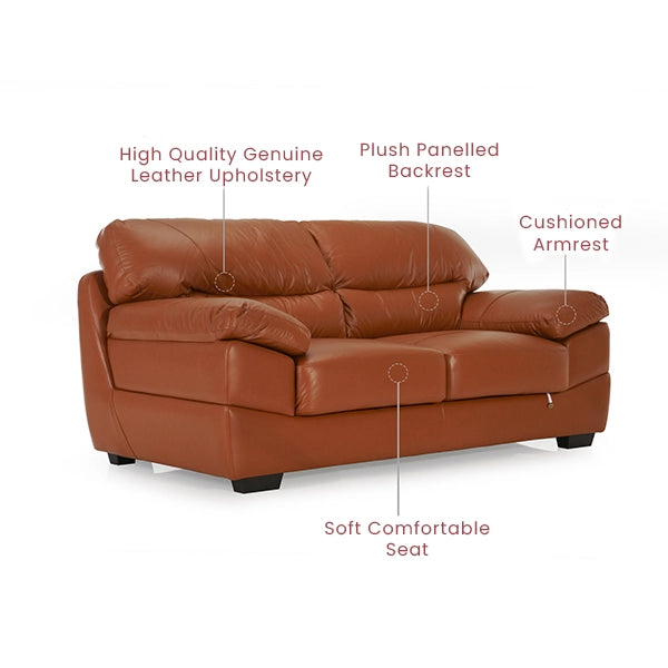 Hunky Leatherette 3 Seater Sofa Set with Wooden Frame and PVC legs