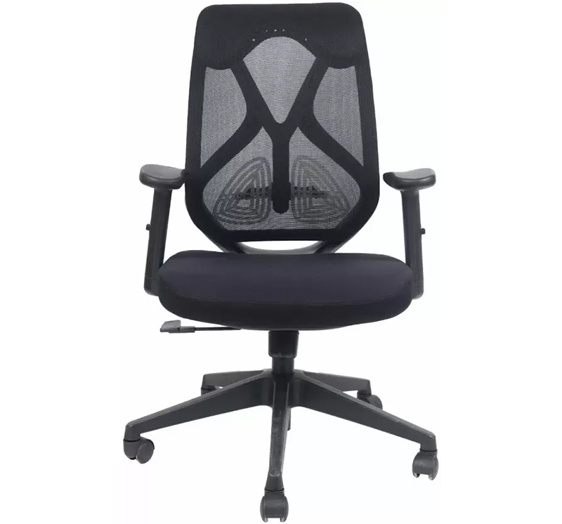 Hunky Spine Medium Back ( Black / White/ Grey ) With 2D Adjustable PU Padded Armrest ,3 Year Warranty , Lumbar Support ,Smart Synchro Multi Lock Mechanism & Heavy Duty Nylon Base (White & Grey )