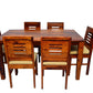 Hunky Haven 6-Seater Sheesham Wood Dining Table Set with Quartz Top (Teak Finish)