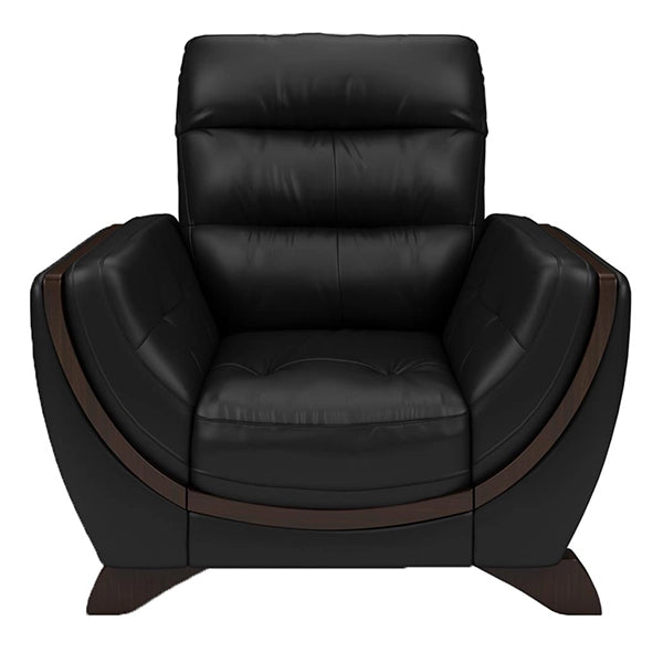 Hunky Leatherette Stylish 3 Seater Sofa Set With Wooden Frame and Wooden Legs