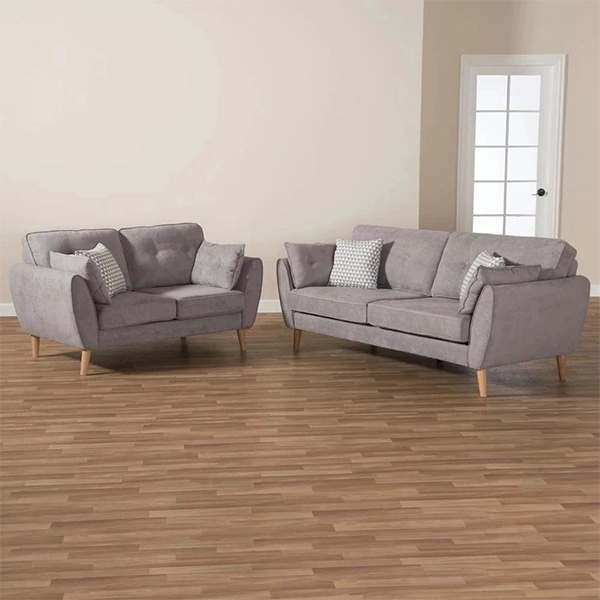 Hunky Premium Modern Straight Line Sofa Set with Pine wood legs