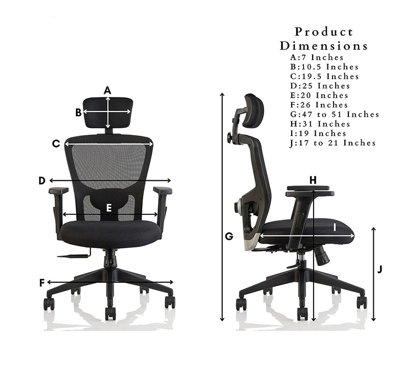 Hunky Jacuzi High Back With 4 Way Adjustable Armrest Ergonomic Chair