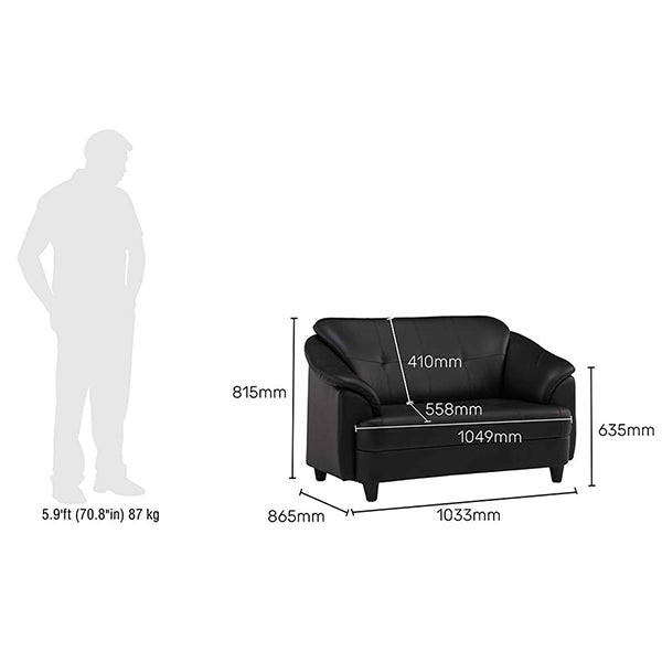 Hunky Modern Premium Fabric 3 Seater Sofa With Wooden Frame and PVC Legs