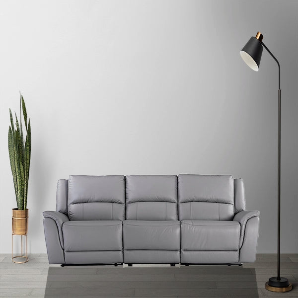 Hunky Premium Leatherette 3 Seater Reclining Sofa Set with infinite Locking Position and USB Port