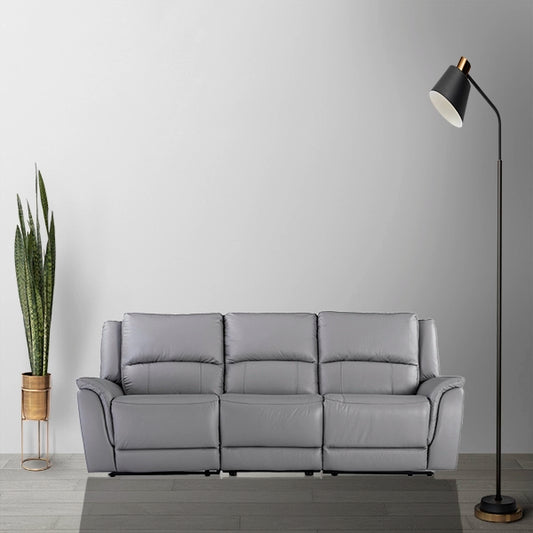 Hunky Premium Leatherette 3 Seater Reclining Sofa Set with infinite Locking Position and USB Port