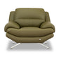 Hunky 3 Seater Modern Leatherette Sofa Set With Wooden Frame and Metal Legs