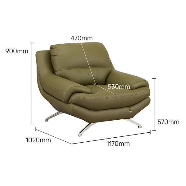Hunky 3 Seater Modern Leatherette Sofa Set With Wooden Frame and Metal Legs