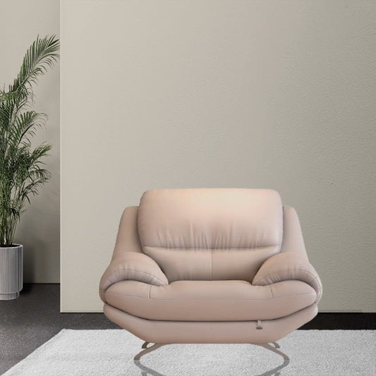 Hunky 3 Seater Modern Leatherette Sofa Set With Wooden Frame and Metal Legs