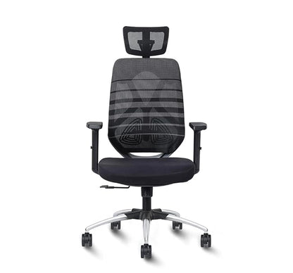Hunky Spine High Back Ergonomic Desk Chair , Adjustable Armrest , Lumbar Support , Smart Synchro Lock Mechanism & Heavy Duty Nylon Base | 3 Years Warranty