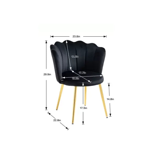 Hunky Velvet Touch Winged Back Puffy Chair with Armrest and Metal Legs
