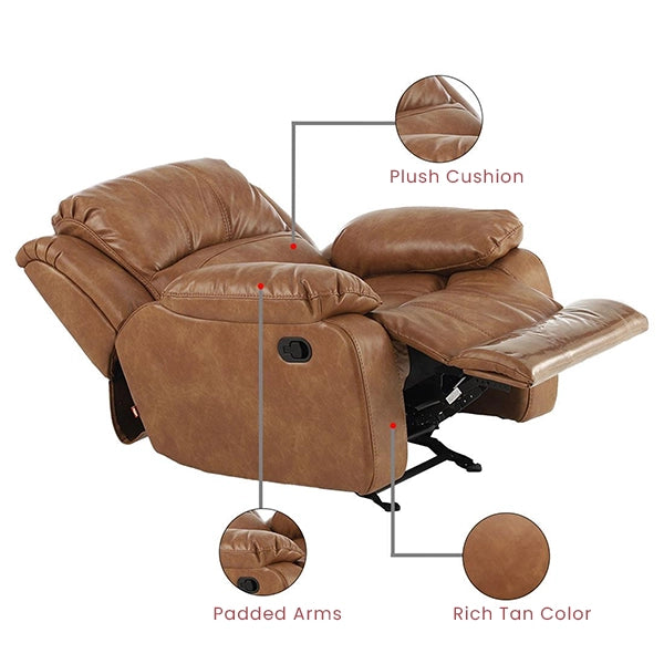 Hunky Premium Nappa Aire leather Manual Recliner Sofa Set
