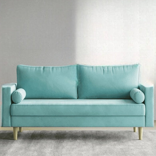 Hunky Modern Luxurious Suede Fabric Sofa Set with Wooden Legs
