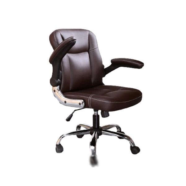 Hunky Medium Back Faux leather Office Boss Chair with Adjustable Height and Armrest