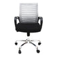 Hunky Ergonomic Medium Back Office Chair: Adjustable Height, Linen Fabric, and Chrome Base