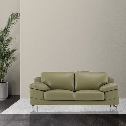 Hunky Premium Leatherette 3 seater sofa Set with wooden Frame and chrome base