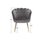 Hunky Velvet Touch Winged Back Puffy Chair with Armrest and Metal Legs