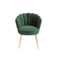 Hunky Velvet Touch Winged Back Puffy Chair with Armrest and Metal Legs