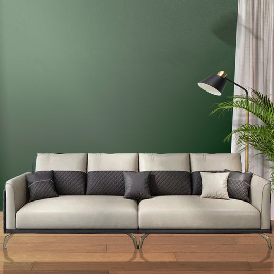 Hunky leatherette Modern Sofa Set with Stainless Steel Legs