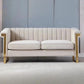 Hunky Modern Stylish Suede Fabric Sofa Set with Stainless Steel Frame