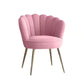 Hunky Velvet Touch Winged Back Puffy Chair with Armrest and Metal Legs