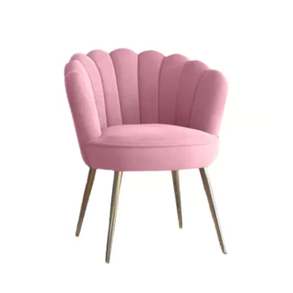 Hunky Velvet Touch Winged Back Puffy Chair with Armrest and Metal Legs