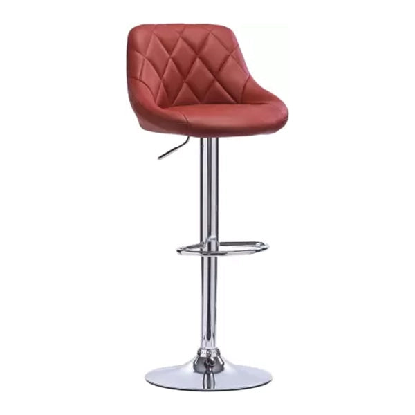 Hunky Leatherette Zig Zag Pattern Bar Stool With Height Adjustment