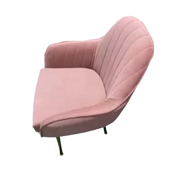 Hunky Cushioned Round Back Puffy Chair with Metal Frame and Powder Coated Metal Legs