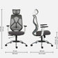 Hunky Spine High Back Ergonomic Desk Chair , Adjustable Armrest , Lumbar Support , Smart Synchro Lock Mechanism & Heavy Duty Nylon Base | 3 Years Warranty