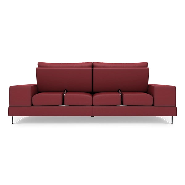 Hunky leatherette 3 Seater Sofa Set with Wooden Frame, Stainless Steel Legs and 2 USB Ports