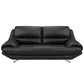 Hunky 3 Seater Modern Leatherette Sofa Set With Wooden Frame and Metal Legs
