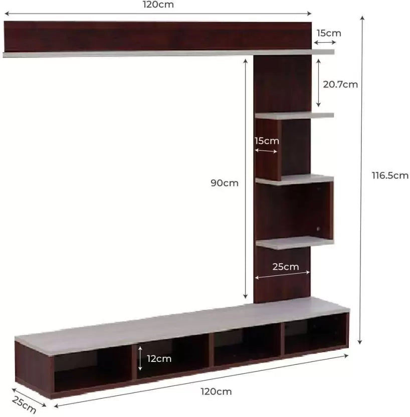 Hunky Peer Wall-Mounted Engineered Media Wooden TV Entertainment Console ( Finish Colour : Brown , DIY ( Do-It-Yourself )