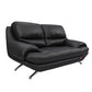 Hunky 3 Seater Modern Leatherette Sofa Set With Wooden Frame and Metal Legs