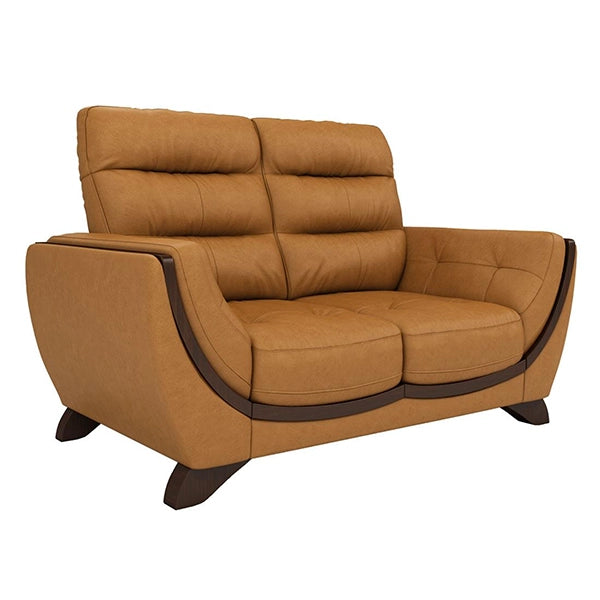 Hunky Leatherette Stylish 3 Seater Sofa Set With Wooden Frame and Wooden Legs