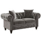 Hunky Luxury Modern Chesterfield Sofa Set with Pine Wood legs