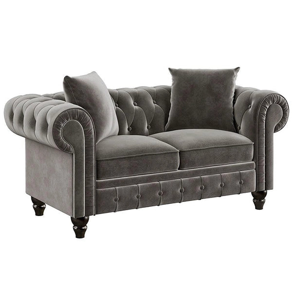 Hunky Luxury Modern Chesterfield Sofa Set with Pine Wood legs